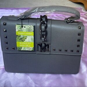 Badgley Mischka Gray Vegan Leather Bag